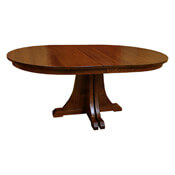 48" Amish Oval Mission Split Table w/ 2-Leaves