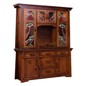 Greene & Greene China Hutch w/ Tree of Life Glass