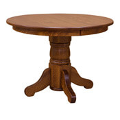 42" Round Pedestal Dining Table w/ Leaf